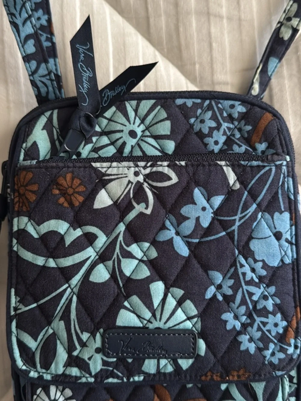 Vera Bradley Quilted Navy Floral Crossbody Purse
